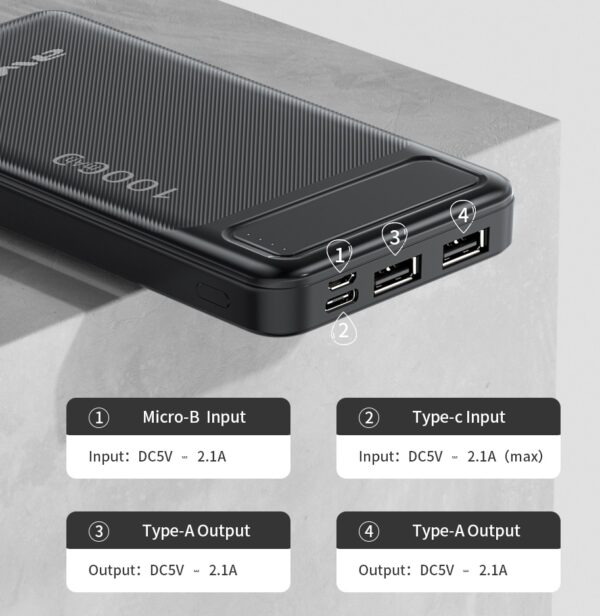 Cholo Buyers Awei P5K 10000mAh Dual USB Port Power Bank With Fast Charging