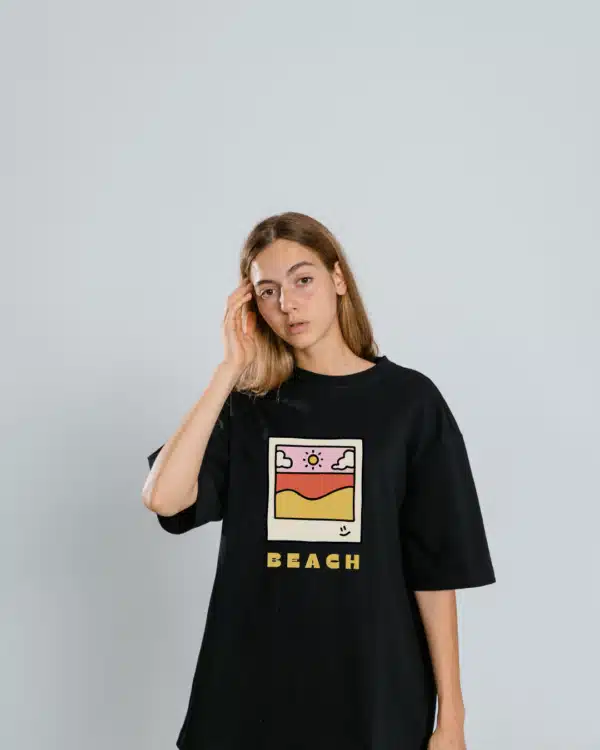 Cholo Buyers Oversized Dropshoulder Black Colour Beach T-Shirt