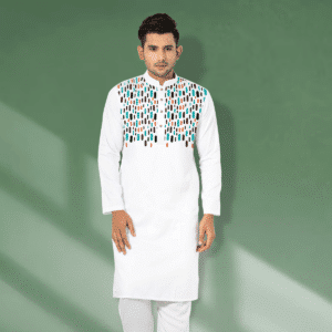 Colors Printed Stylish Semi Logn Panjabi (P-125616)