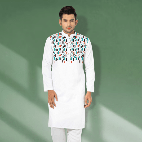 Colors Printed Stylish Semi Logn Panjabi (P-125616)