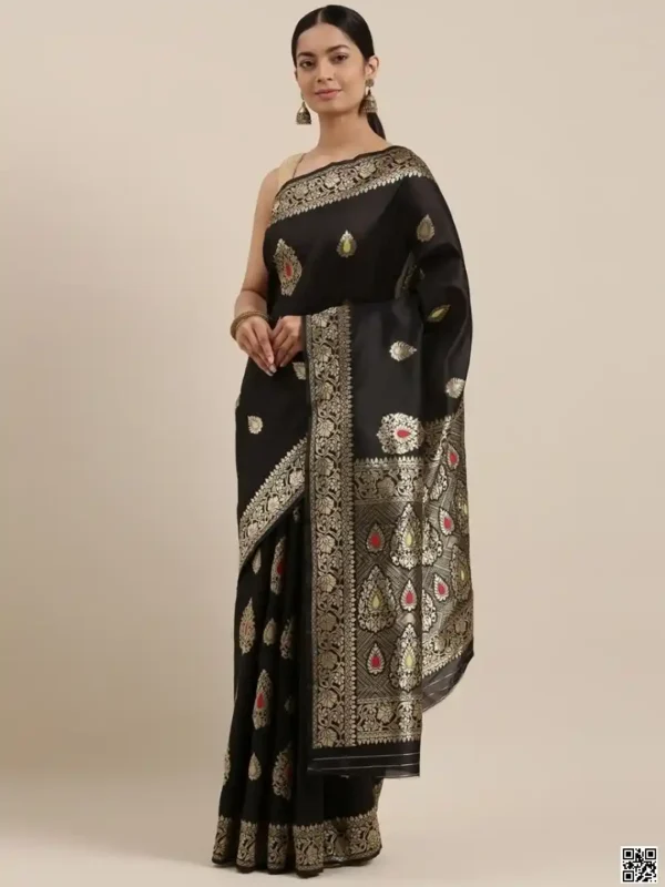 Stylish Silk Katan Glorious Design Saree With Gorgeous Blouse Piece For Woman 2