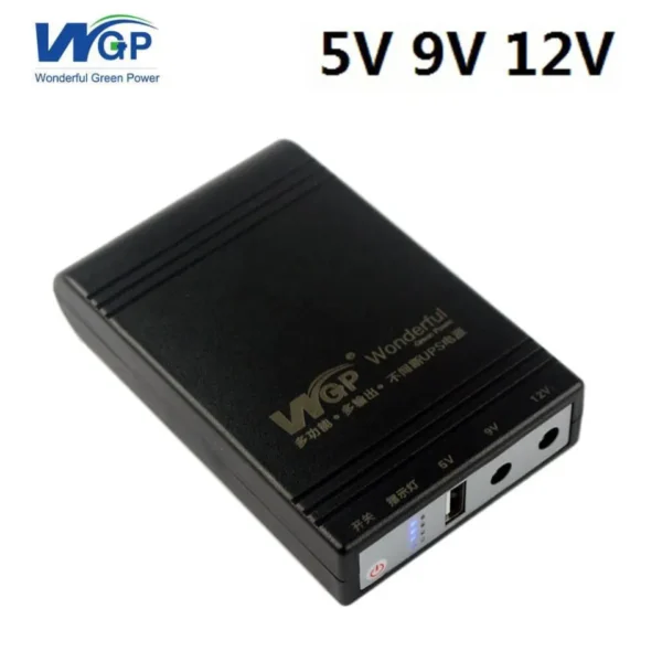 WGP Mini UPS 10400mAh – Multi-Voltage (5V/9V/12V) – Black