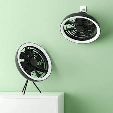JISULIFE FA17 Rechargeable LED Ceiling Fan with Long Tripod Stand – Black