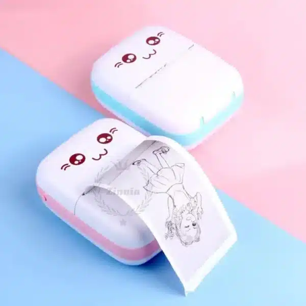 Gearup Pink Thermal Printer Combo with Paper Rolls