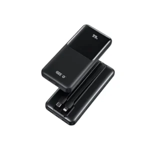 Geeoo P2 Slim 10000mAh Fast Charging Power Bank – Black
