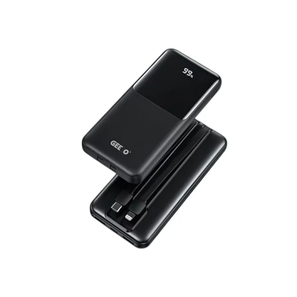 Geeoo P2 Slim 10000mAh Fast Charging Power Bank – Black