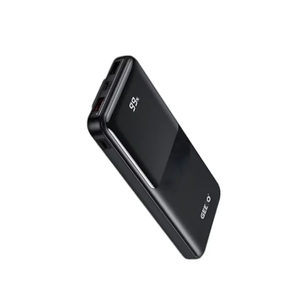 Geeoo P2 Slim 10000mAh Fast Charging Power Bank – Black
